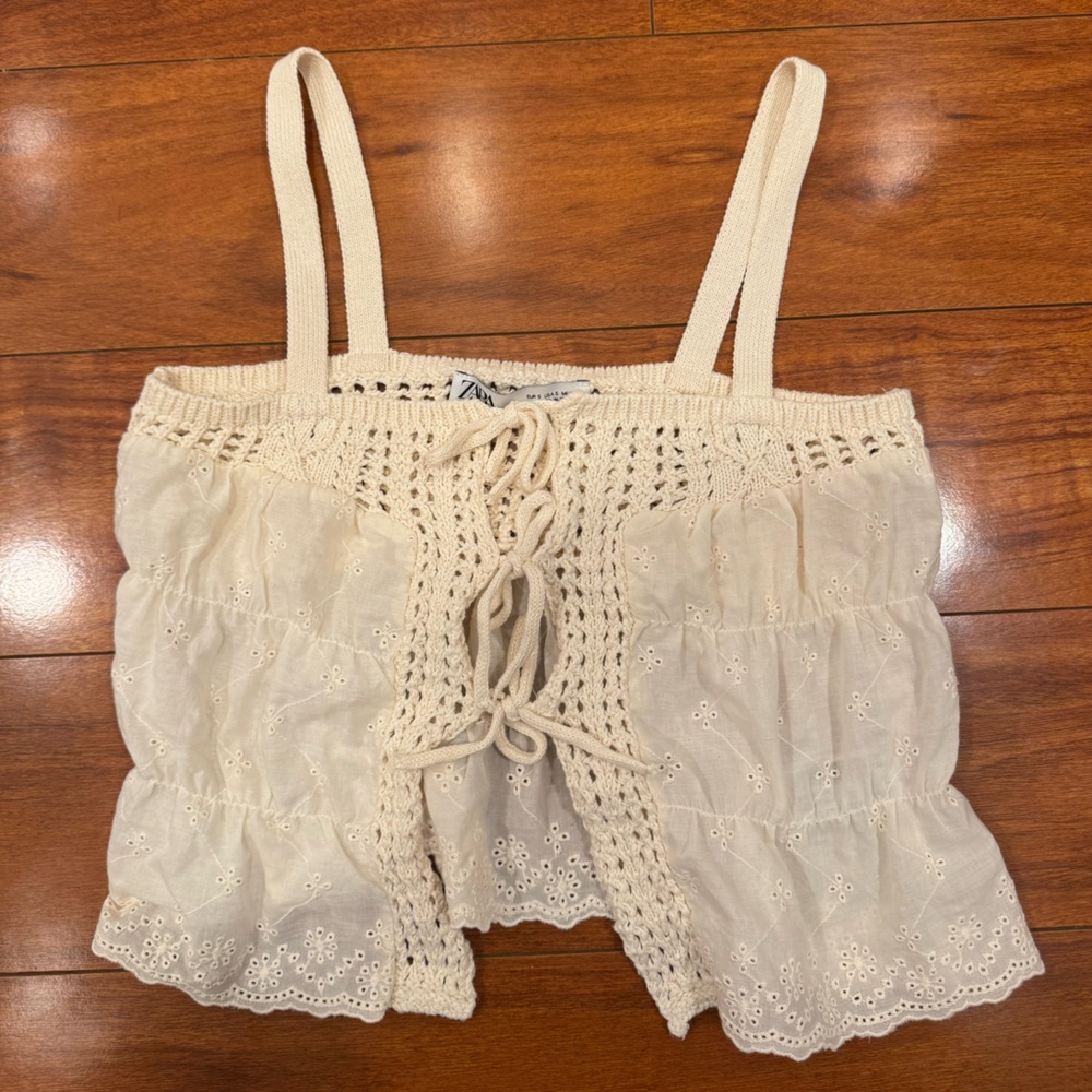Zara Cream Lace Camisole Top